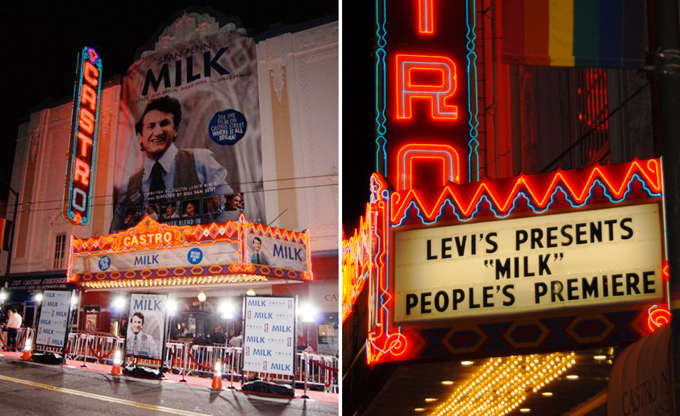 Marquee for <em>Milk</em> Premier Screening at Castro Theatre