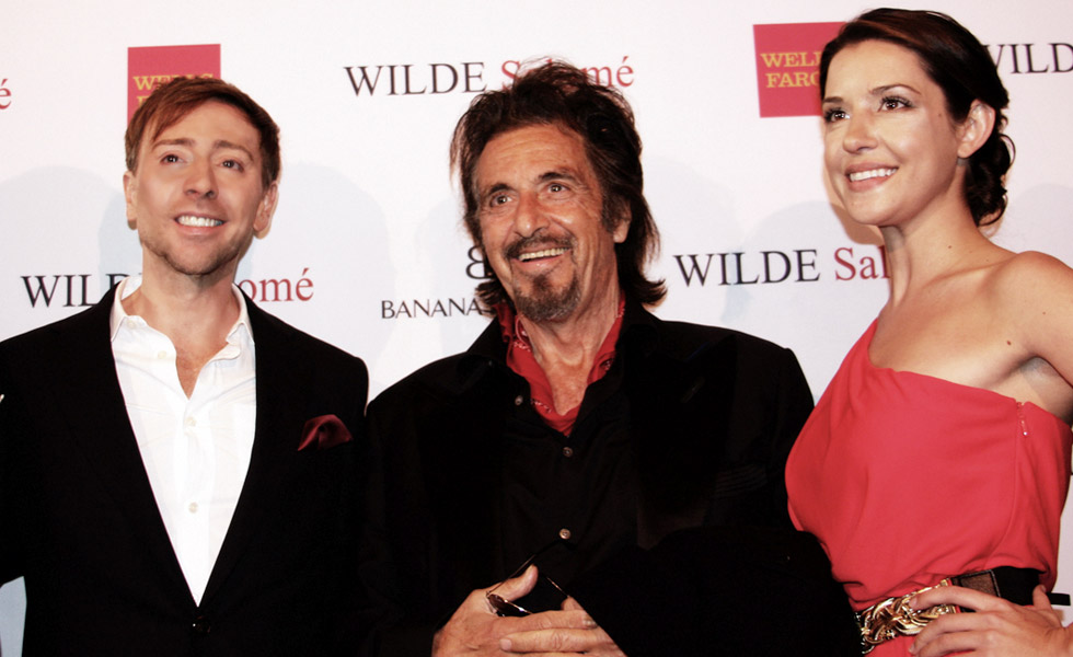 Host Mark Rhoades, Actor Al Pacino and Jessica Engholm at <em>Wilde Salomé</em> Screening
