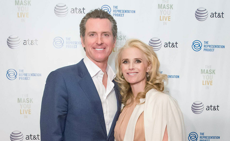 Gavin & Jennifer Newsom at <em>The Mask You Live In</em> Movie Screening